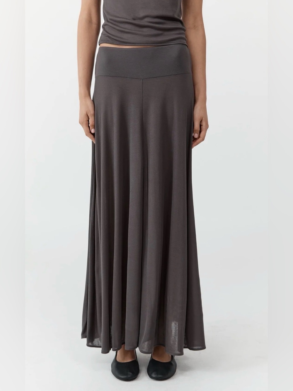 St. Agni Fluid Jersey Skirt in Soot